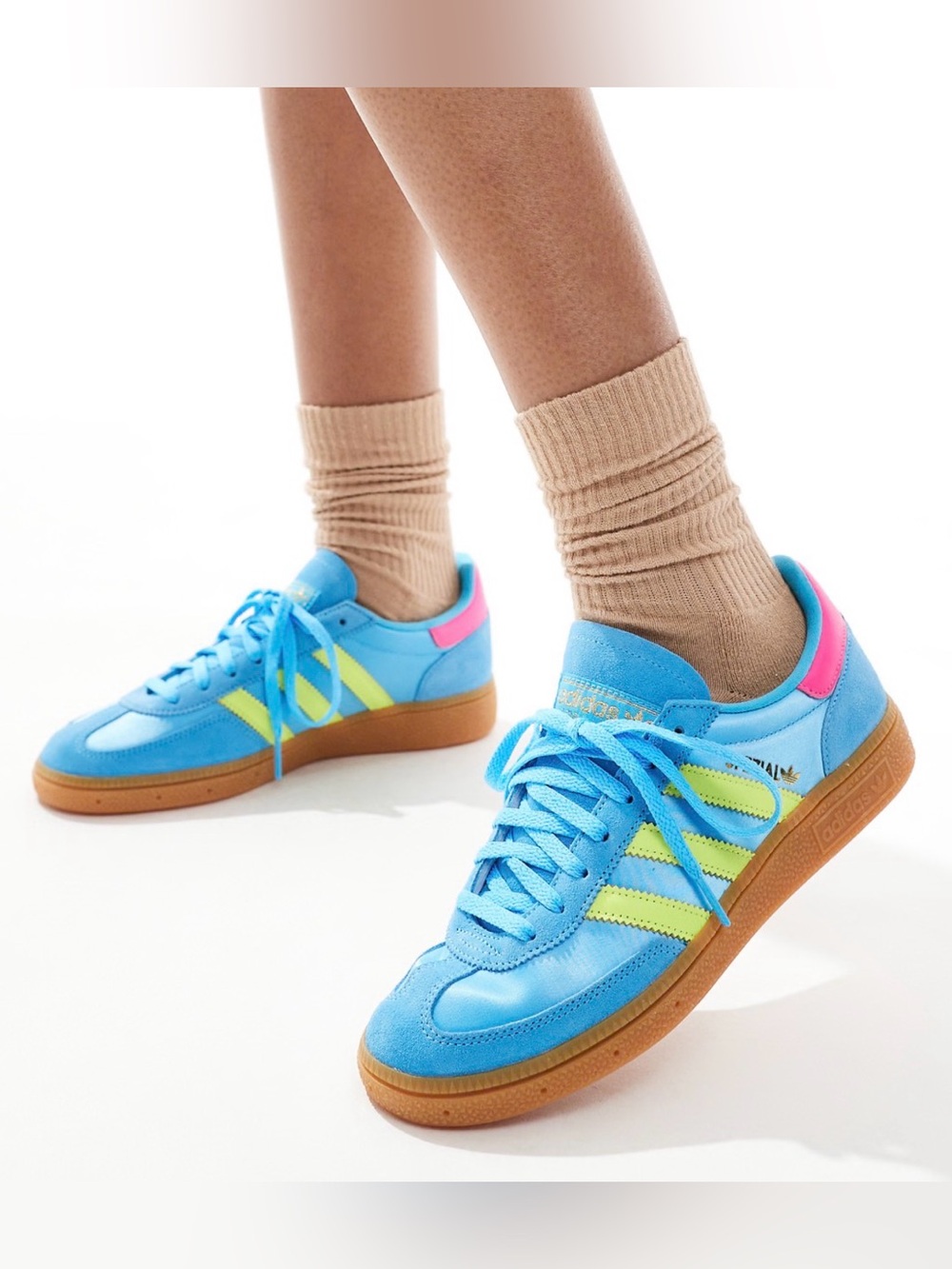 Adidas Originals Handball spezial shoes in blue yellow and pink
